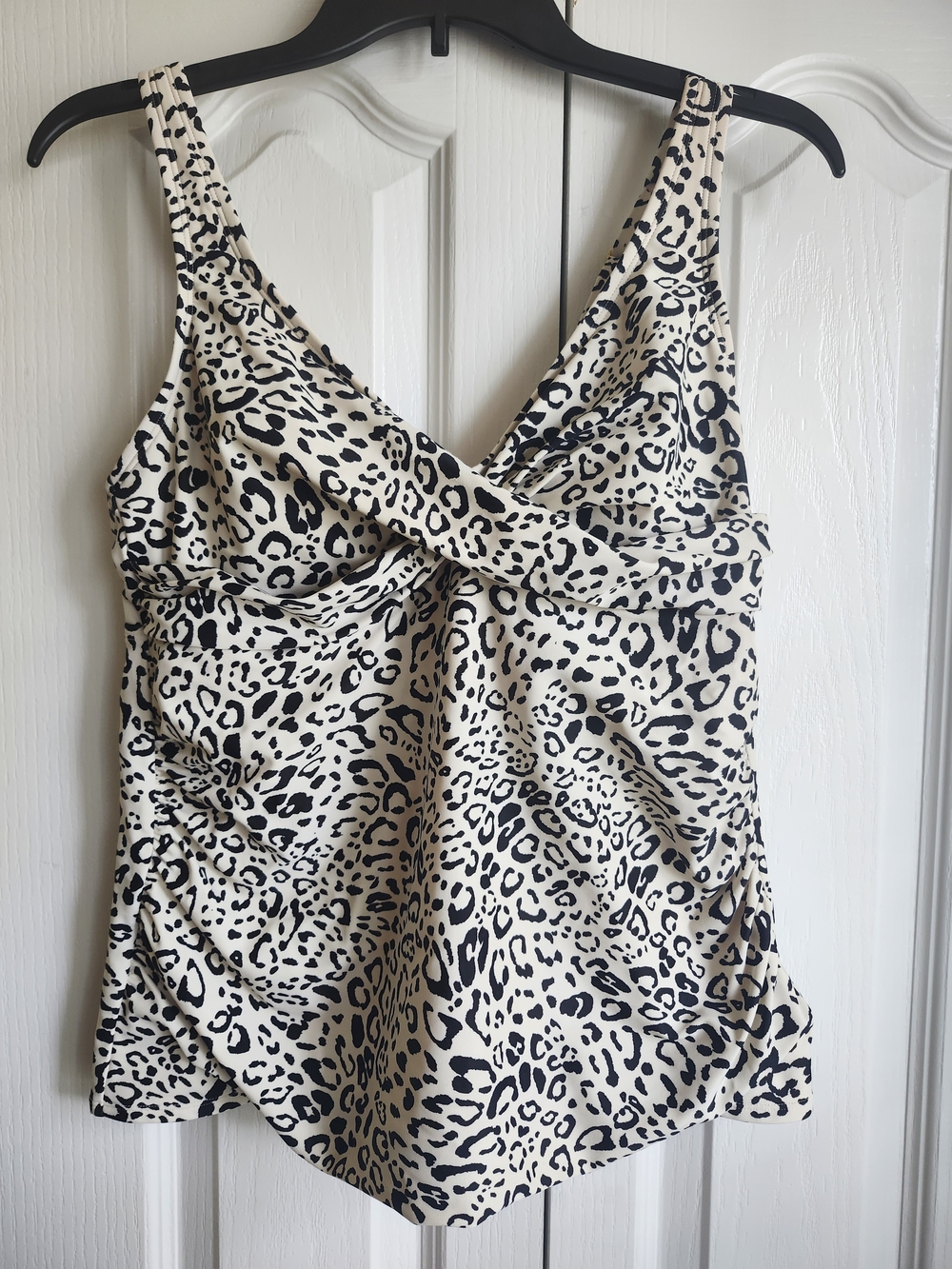 Source Unknown Cream and Black Leopard Swim Cami